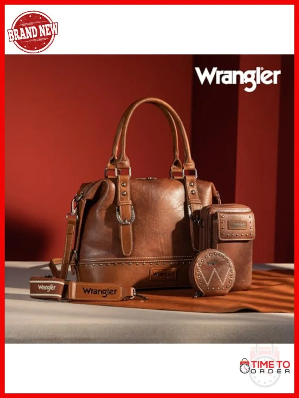 Faux Leather Doctor Bag 3-Piece Set with Top Handle and Detachable Strap